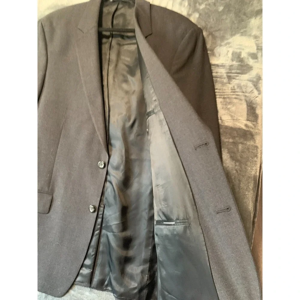Eddie Bauer Vtg Blazer Mens 42 Regular Two-Button Charcoal Grey Business Flaw